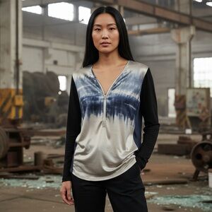 GoSilk silk and knit blouse size M